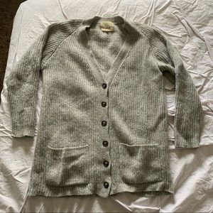 L’envers Grey Cardigan, 100% Wool, S/M, in good used condition